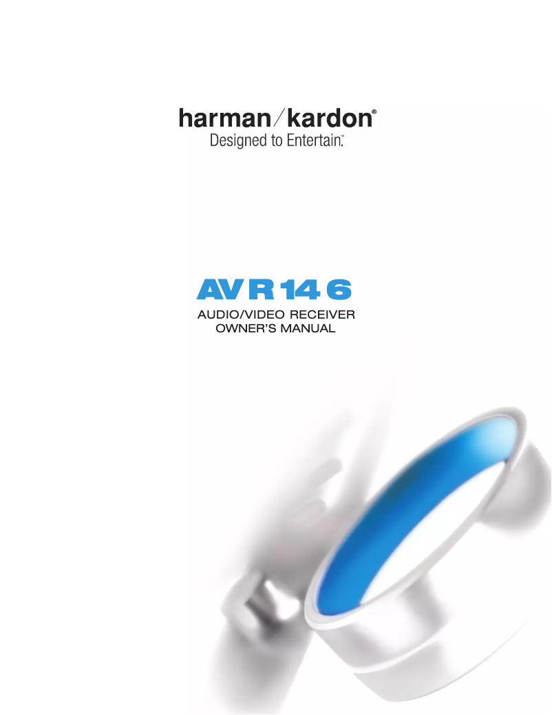Page 1 of the manual User Manual Harman Kardon AVR 146