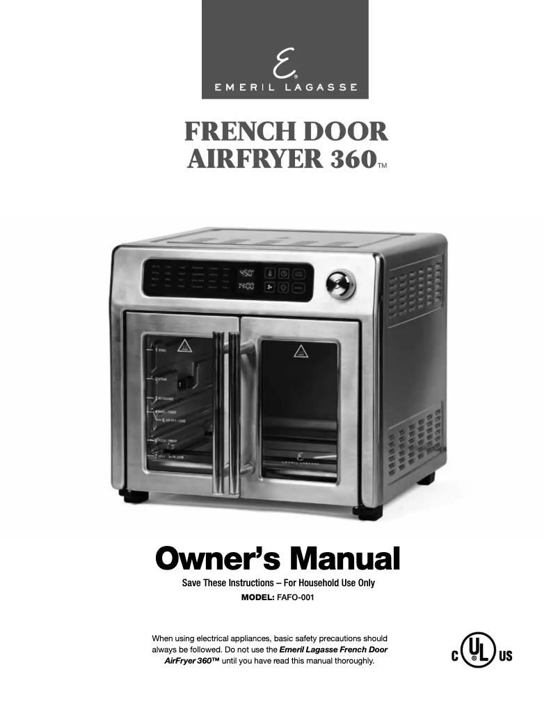 First page image of the manual for French Door AirFryer 360 FAFO-001