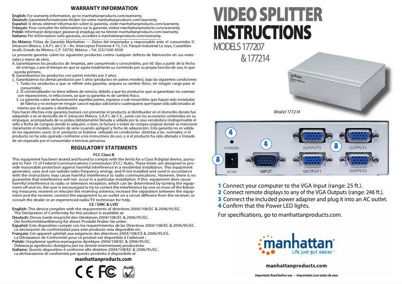 Page 1 of the manual User Manual Manhattan 177214