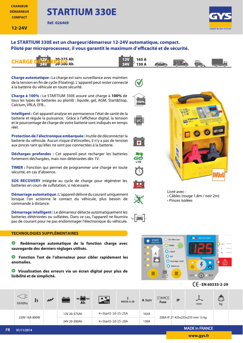 First page image of the manual for Startium 330E