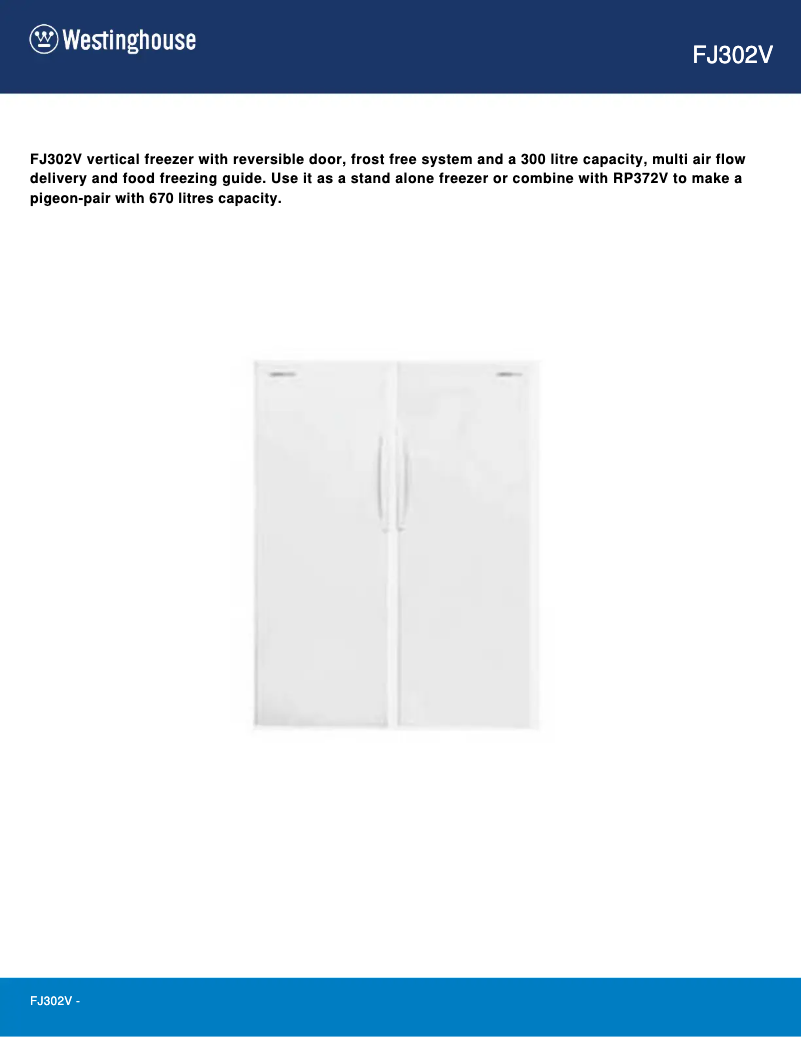 First page image of the manual for FJ302V