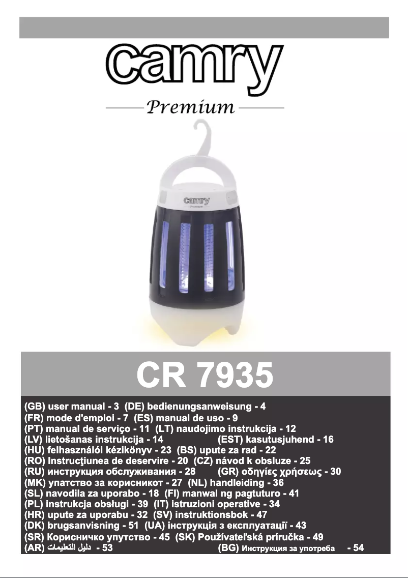 Page 1 of the manual User Manual Camry CR 7935