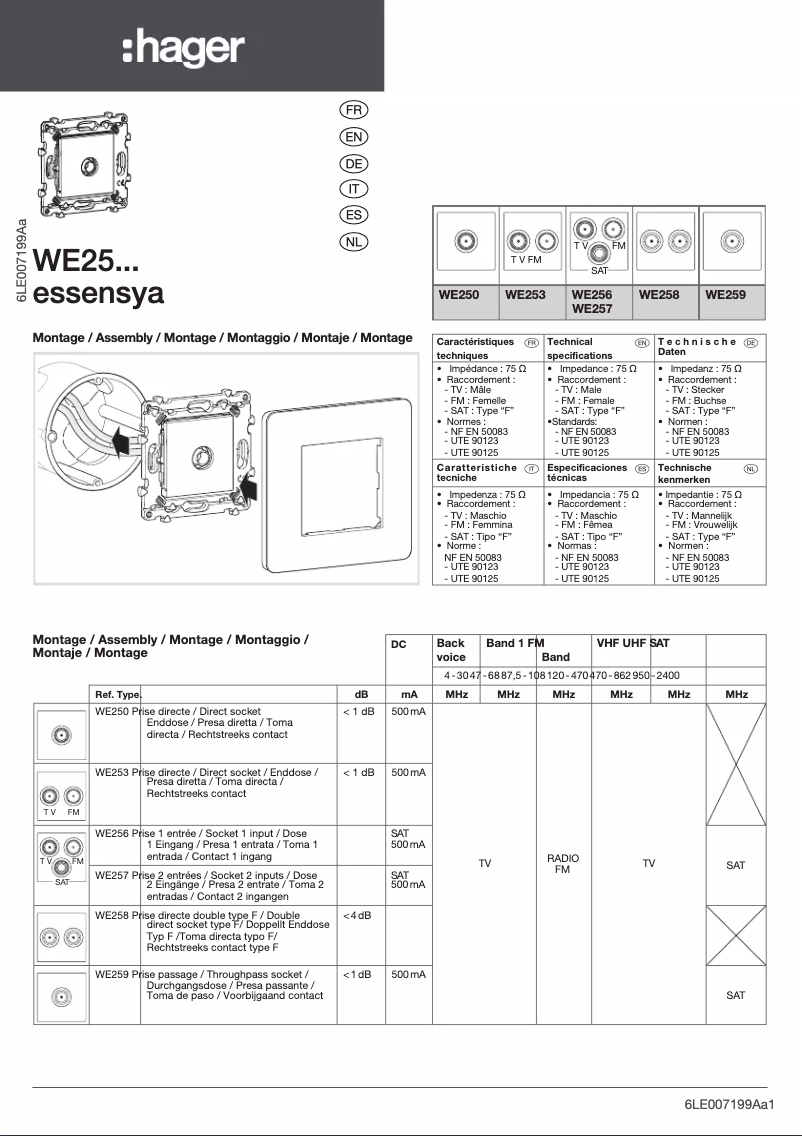 First page image of the manual for WE253G