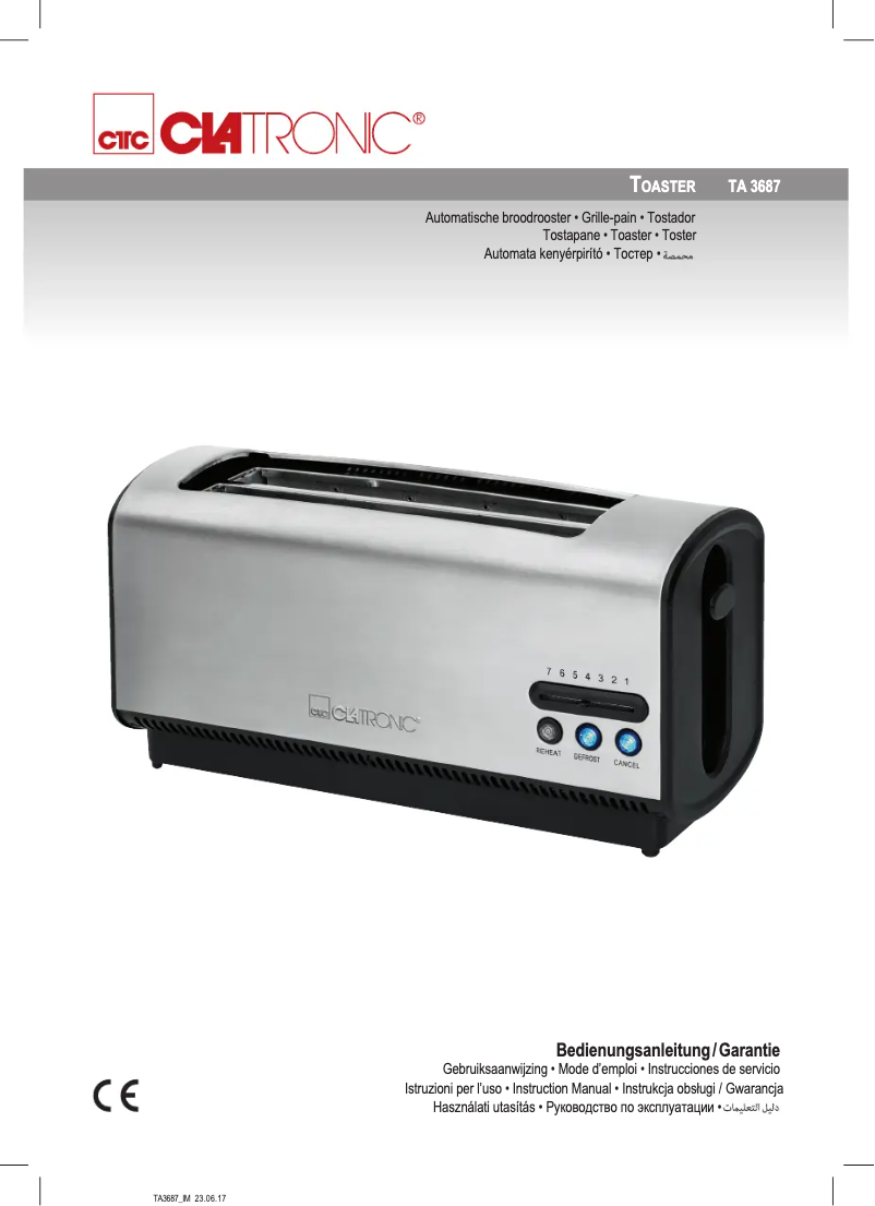 Page 1 of the manual User Manual Clatronic TA 3687