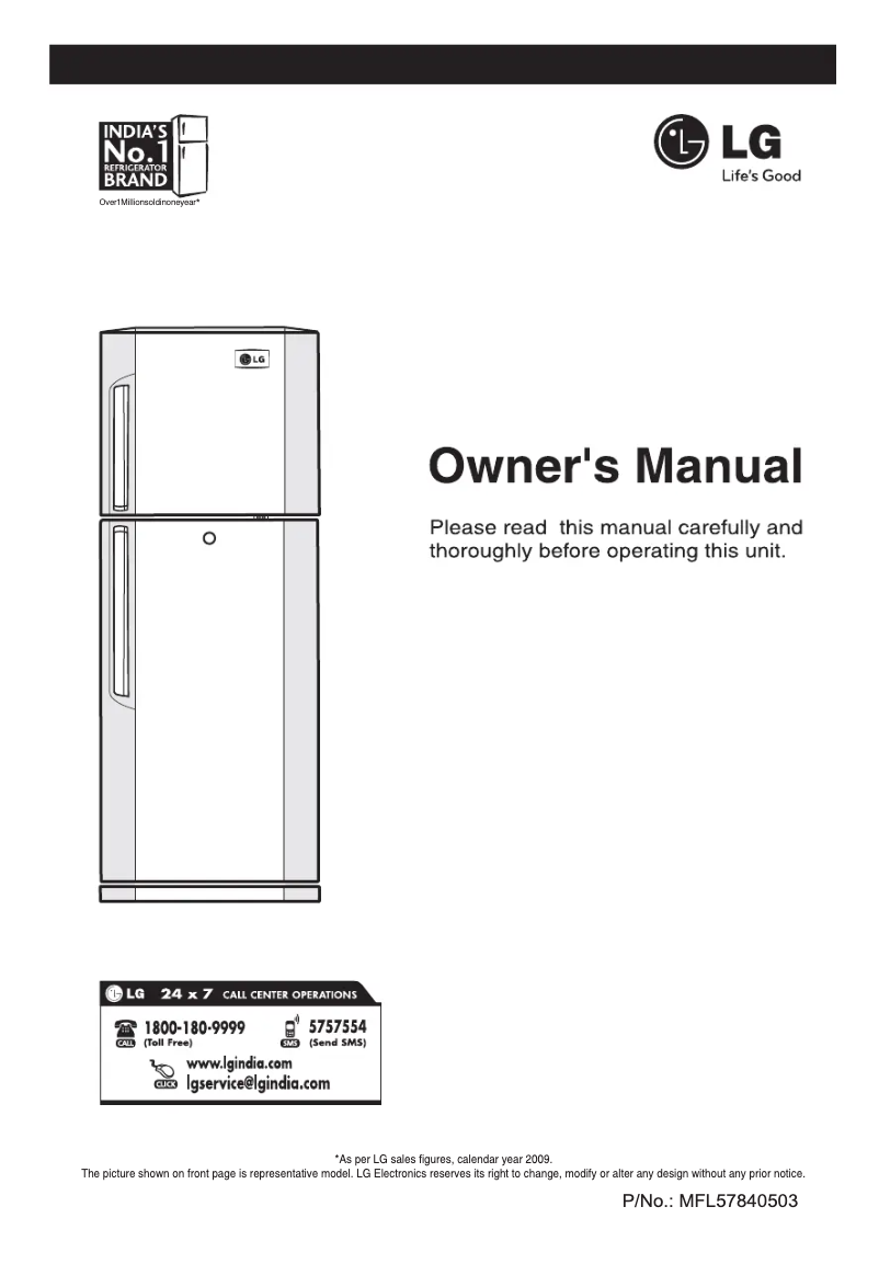 Page 1 of the manual User Manual LG GL-254VM4