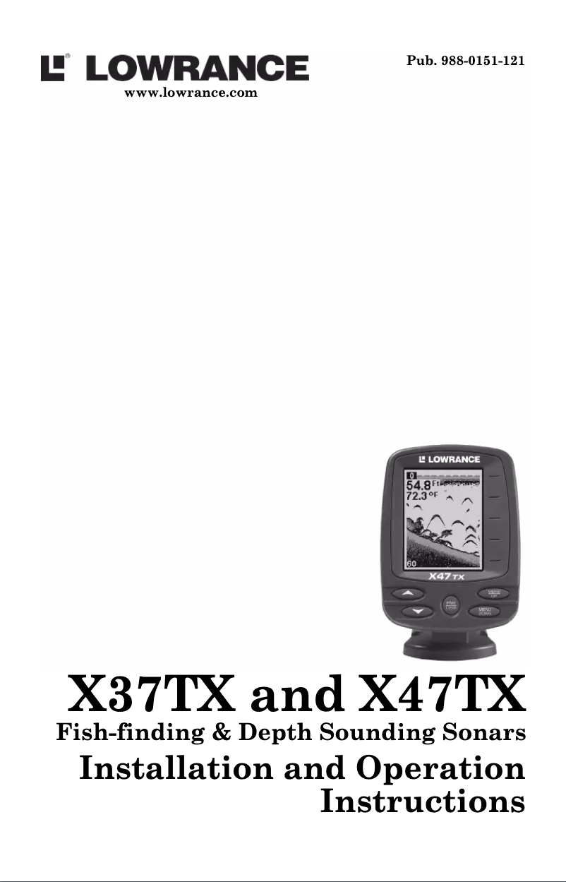 Page 1 of the manual User Manual Lowrance X47TX