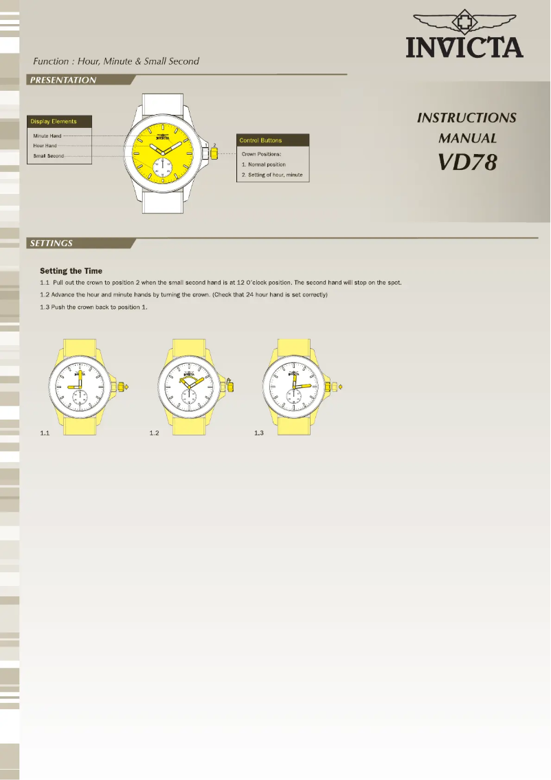 First page image of the manual for Vintage 31335