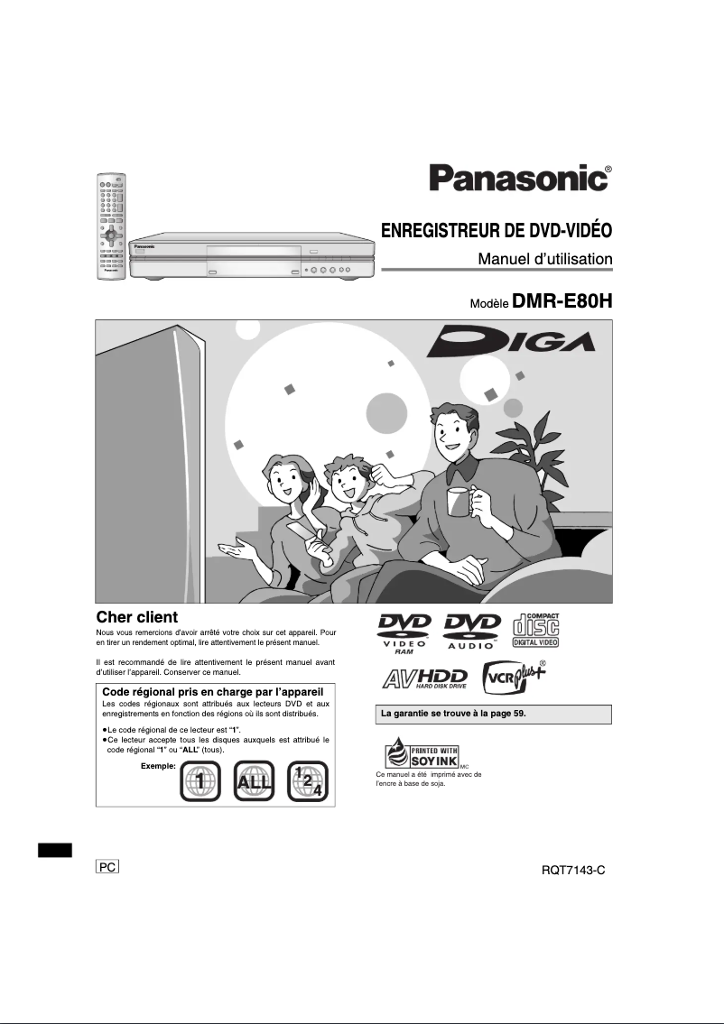 Page 1 of the manual User Manual Panasonic DMR-E80