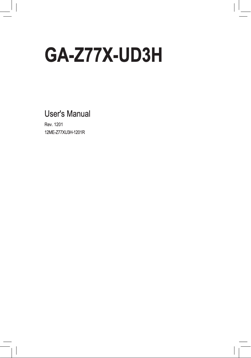 Page 1 of the manual User Manual Gigabyte GA-Z77X-UD3H