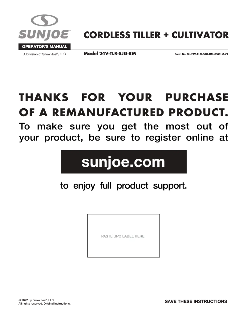 First page image of the manual for 24V-TLR-SJG-RM