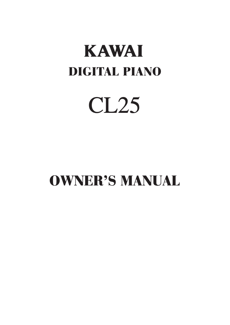 Image de la première page du manuel de l'appareil CL25
