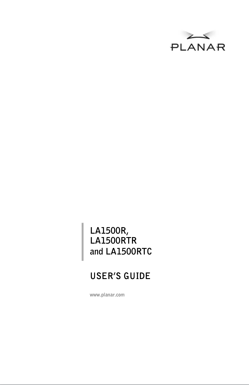 First page image of the manual for LA1500RTR