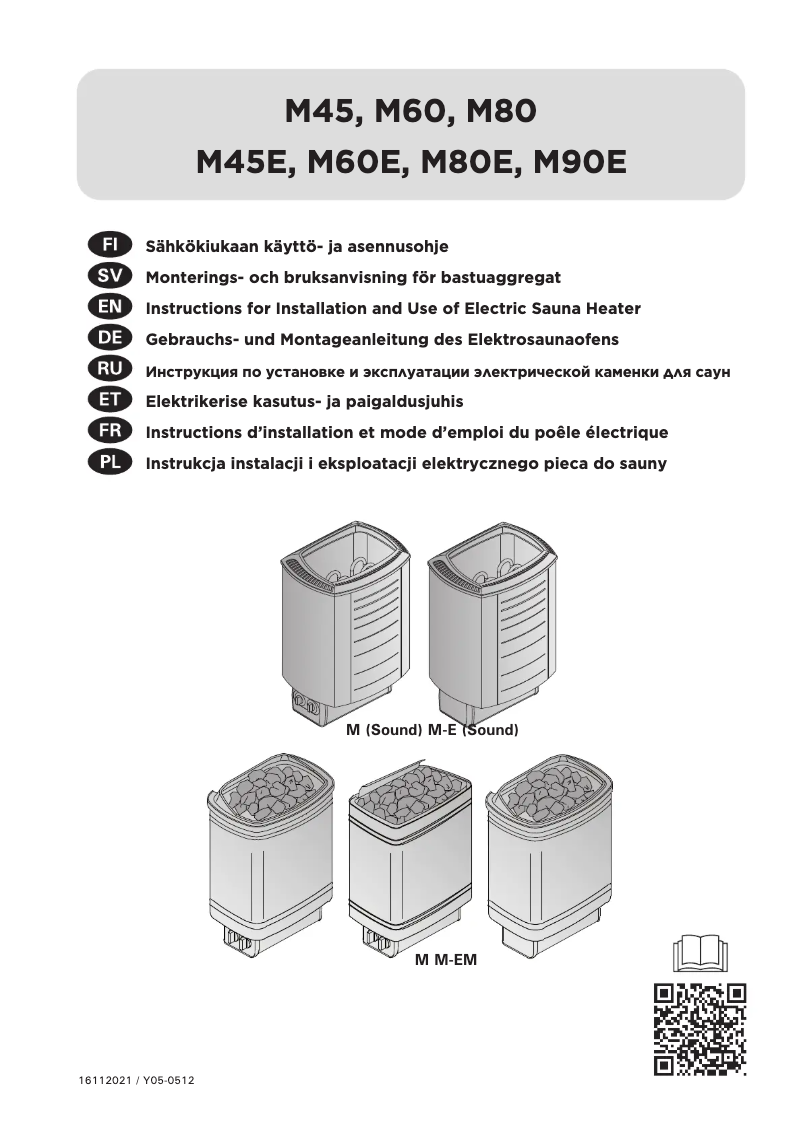 Page 1 of the manual User Manual Harvia Sound M45 HMS450400J