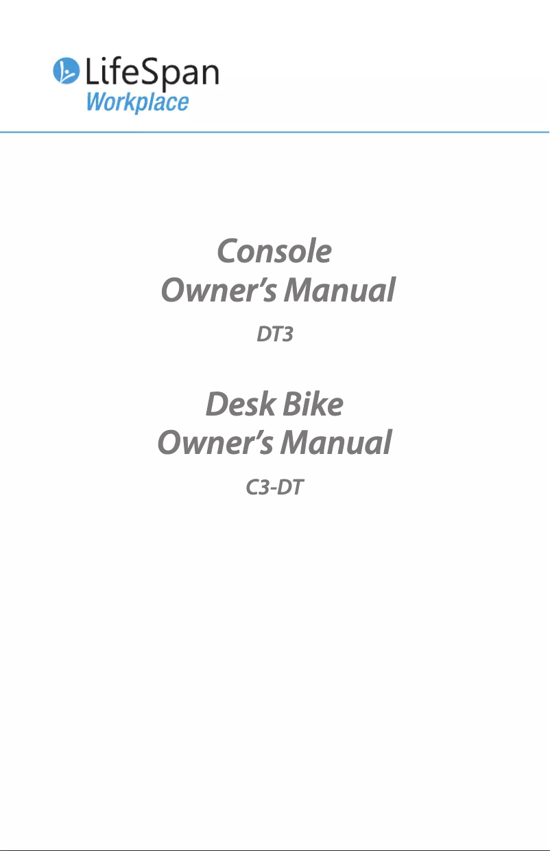 Page 1 of the manual User Manual LifeSpan C3-DT