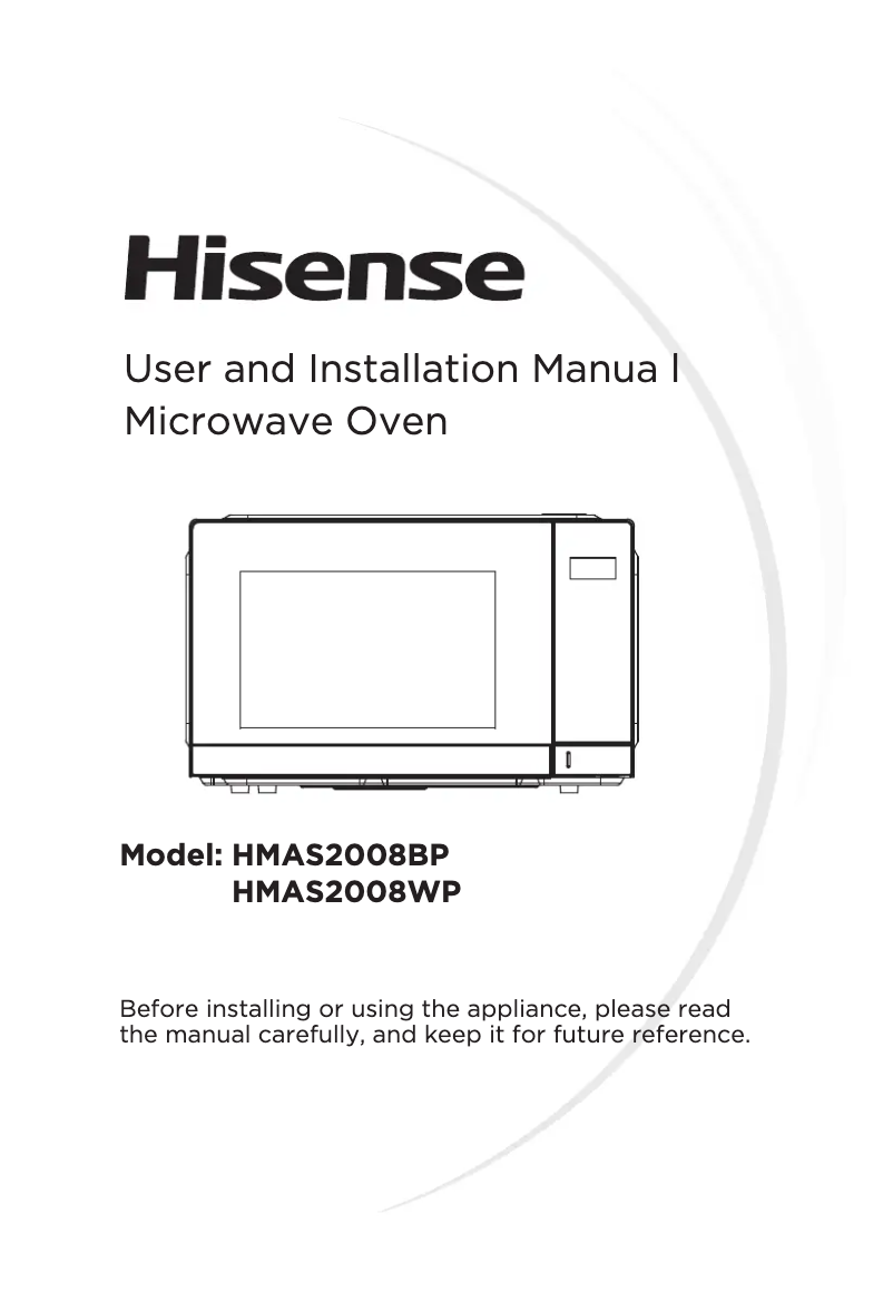 Page 1 of the manual User Manual Hisense HMAS2008BP