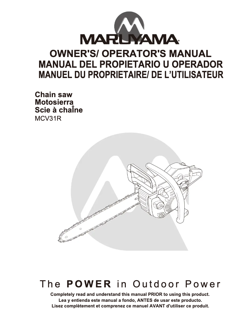 Page 1 of the manual User Manual Maruyama MCV31R