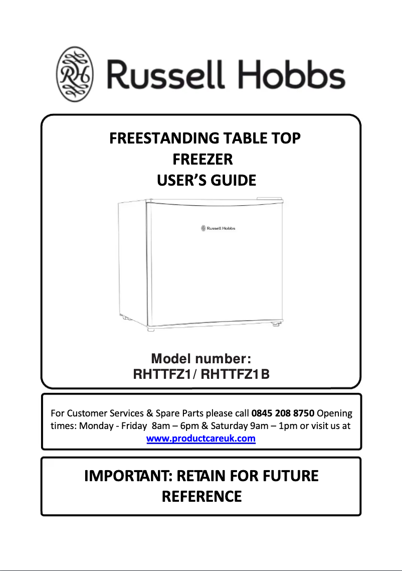 Image de la première page du manuel de l'appareil RHTTFZ0E1