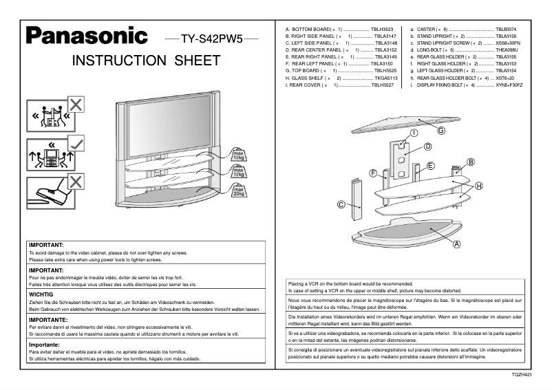 First page image of the manual for TY-S42PW5