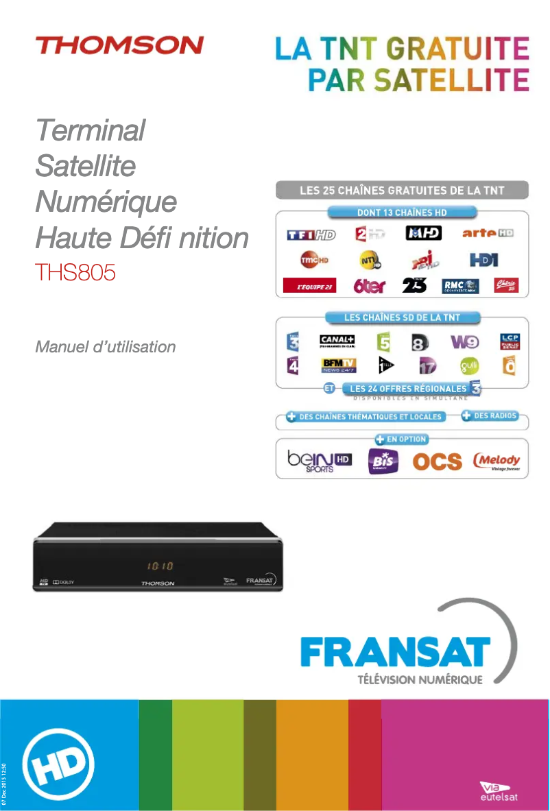 First page image of the manual for THS805