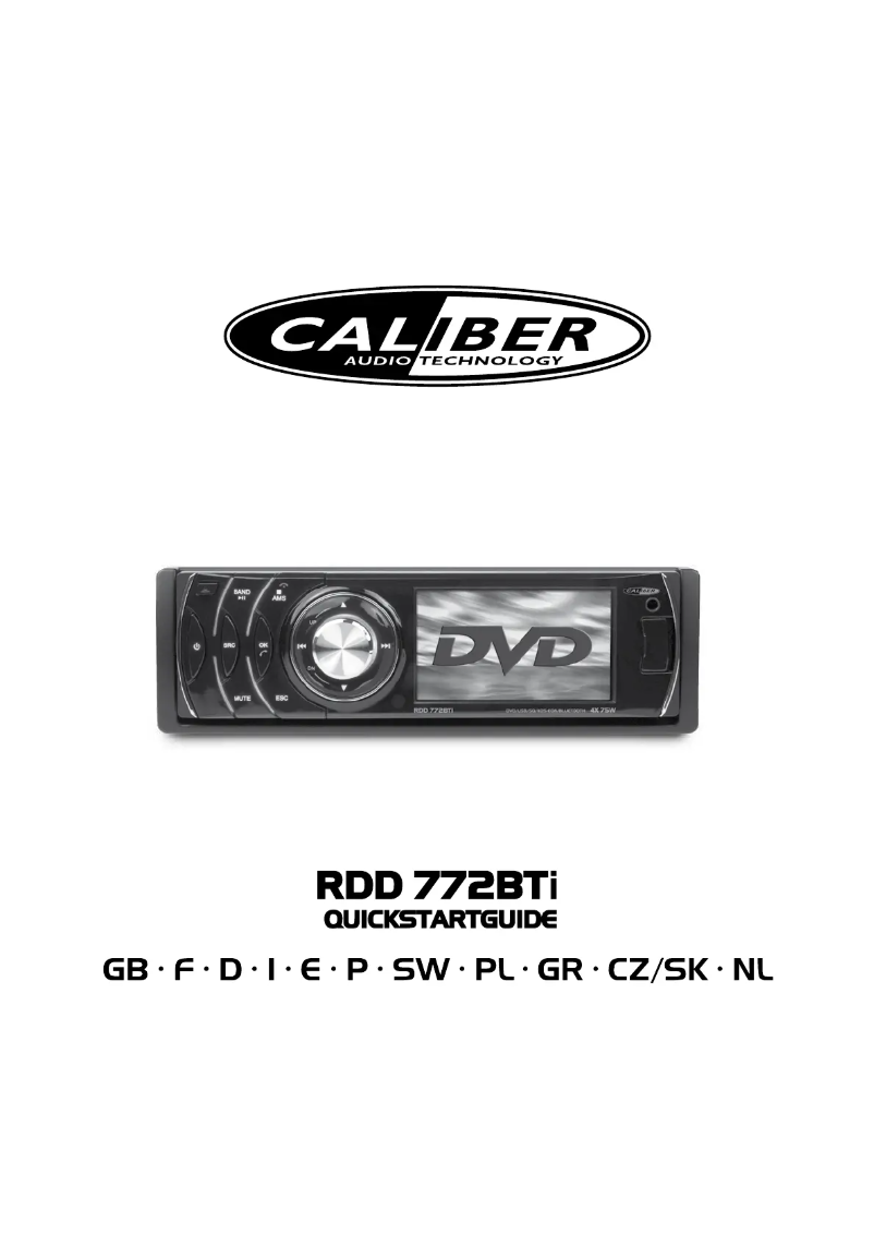 First page image of the manual for RDD772BTI