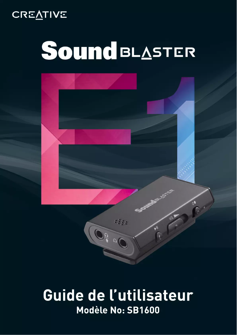 Image de la première page du manuel de l'appareil Sound Blaster E1