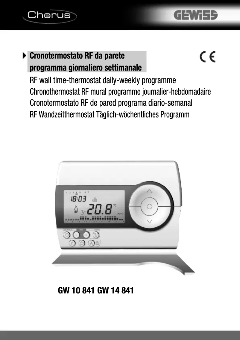 First page image of the manual for GW10841