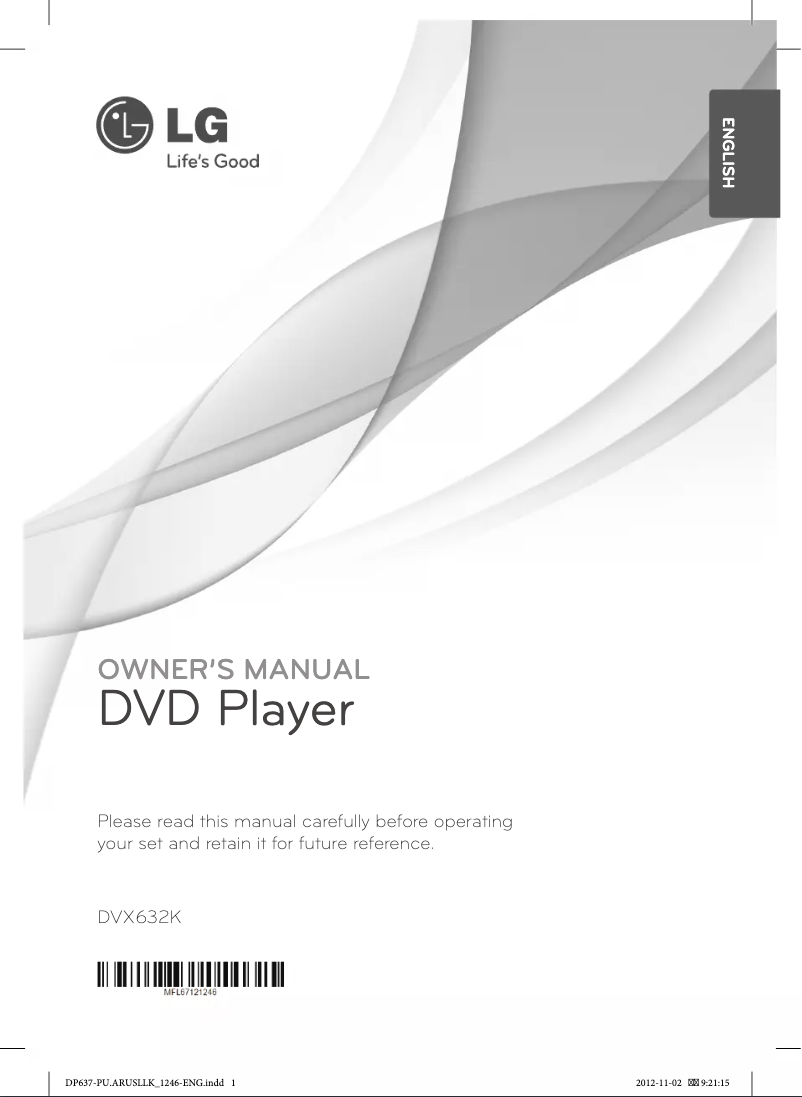 First page image of the manual for DVX632K