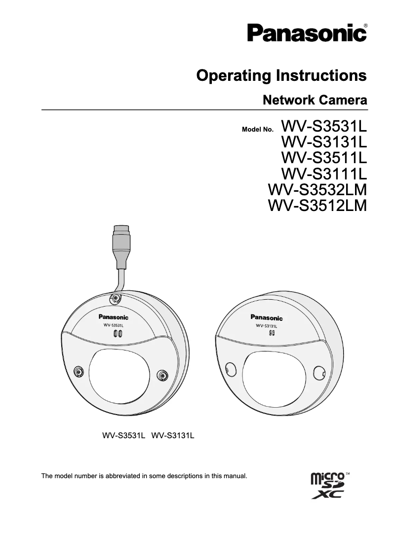 First page image of the manual for WV-S3511