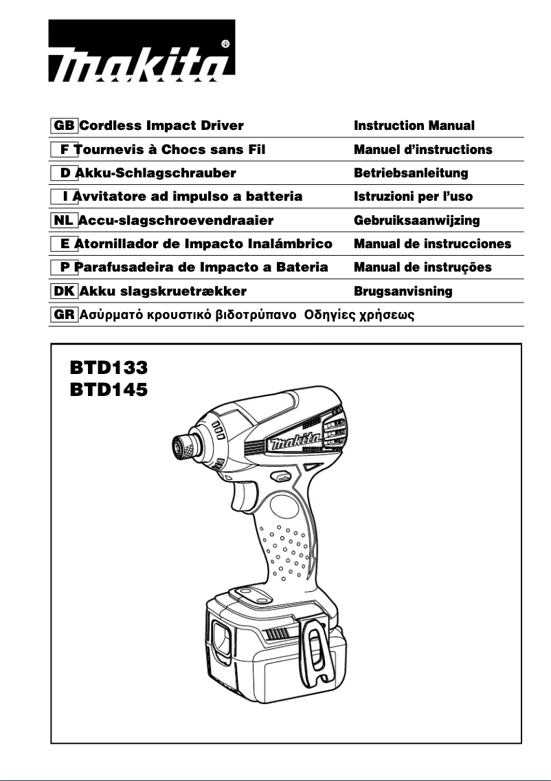 Page 1 of the manual User Manual Makita BTD145