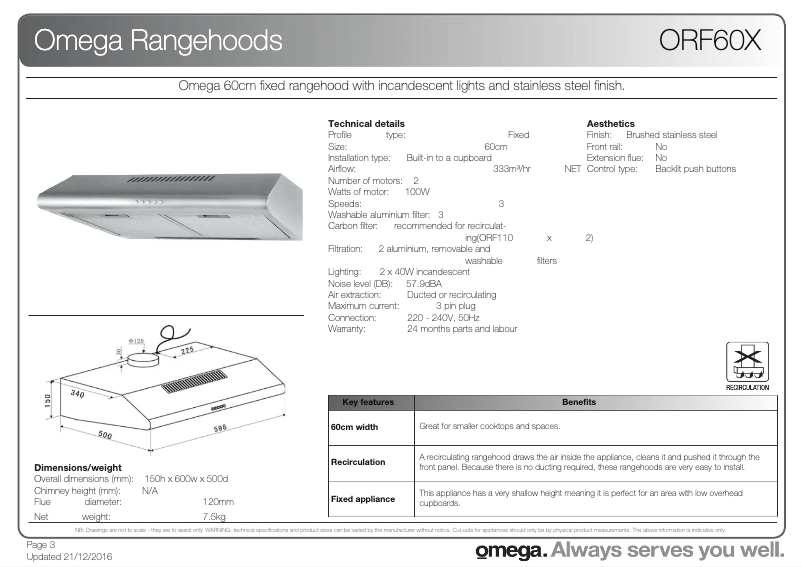 First page image of the manual for ORF60X