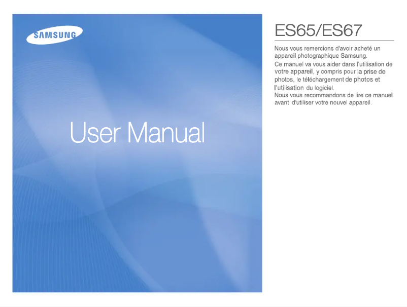 Page 1 of the manual User Manual Samsung ES65