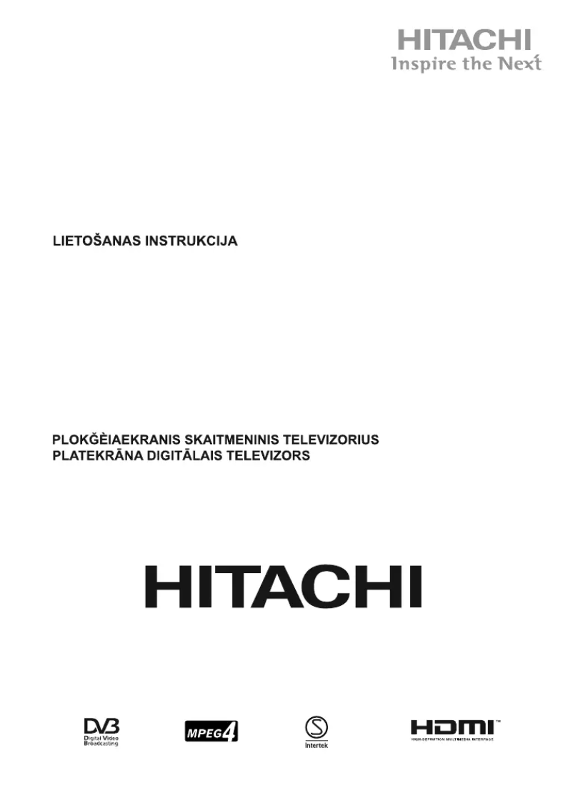 Page 1 of the manual User Manual Hitachi 50HB5W62