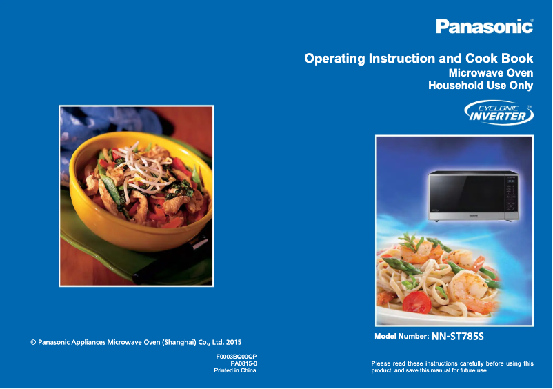 Page 1 of the manual User Manual Panasonic Inverter NN-ST785S