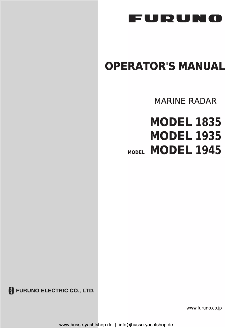 Page 1 of the manual User Manual Furuno 1945