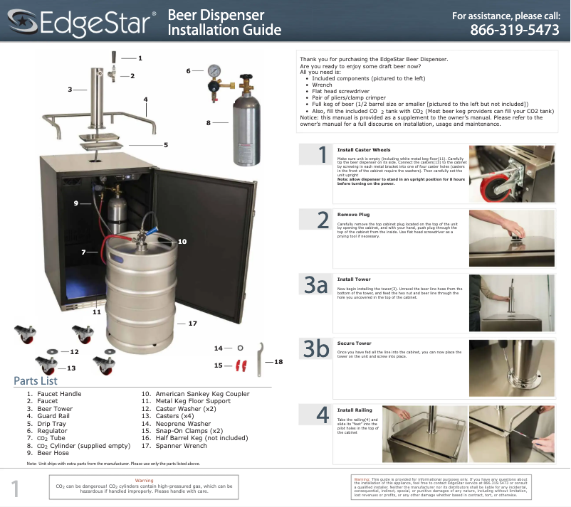Page 1 of the manual Instructions / Assembly EdgeStar KC7000BBL