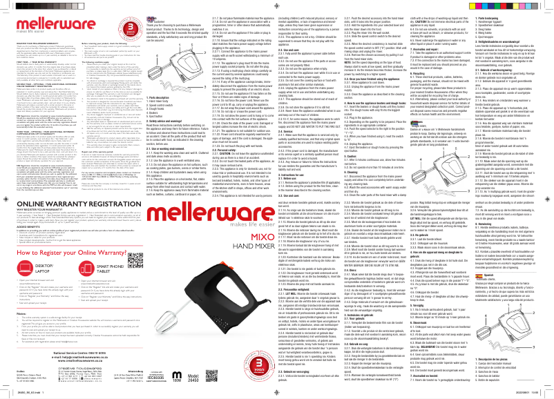 First page image of the manual for Mixo 26450