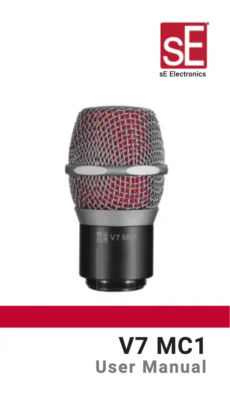 Page 1 of the manual User Manual SE Electronics V7 MC1