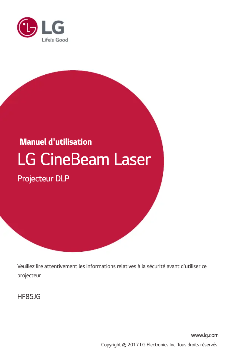 Page 1 of the manual User Manual LG CineBeam Laser HF85JG