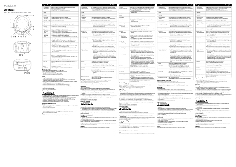 Page 1 of the manual User Manual Nedis SPBB100BK