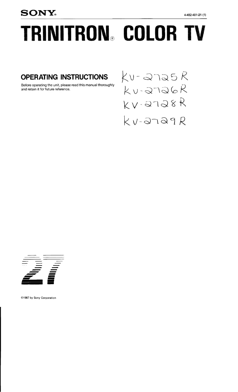 First page image of the manual for KV-2726R