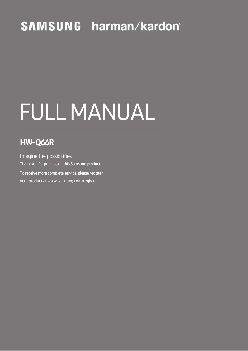 First page image of the manual for HW-Q66R