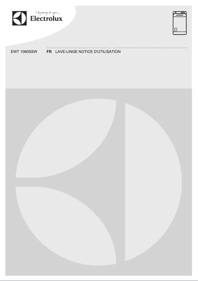 Page 1 of the manual User Manual Electrolux EWT1060SSW