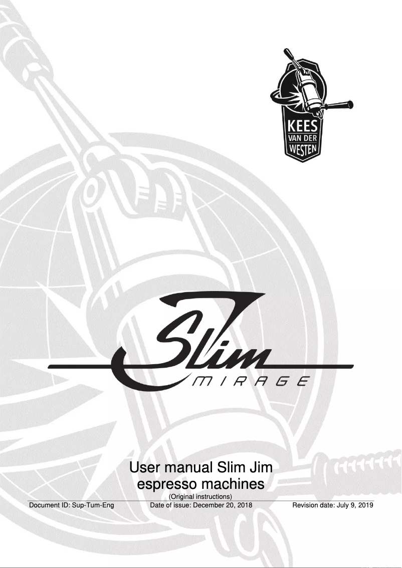First page image of the manual for Slim Mirage