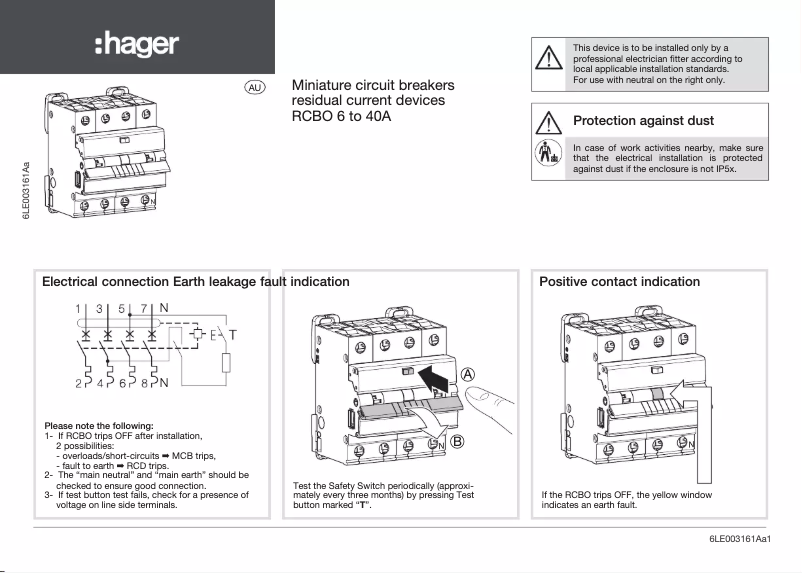 Page 1 of the manual User Manual Hager ADM432T