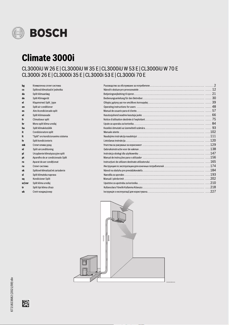 First page image of the manual for Climate 3000i