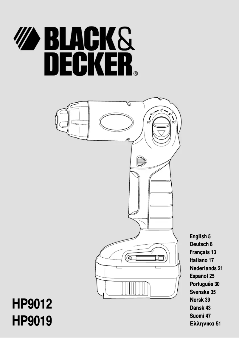 Page 1 of the manual User Manual Black & Decker HP9012