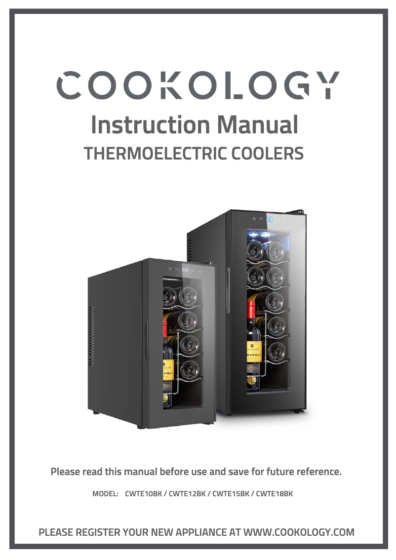 Page 1 of the manual User Manual Cookology CWTE15BK