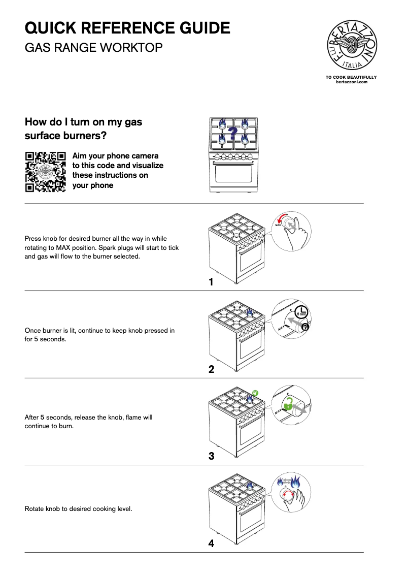 Page 1 of the manual User Manual Bertazzoni PRO304BFGMXT