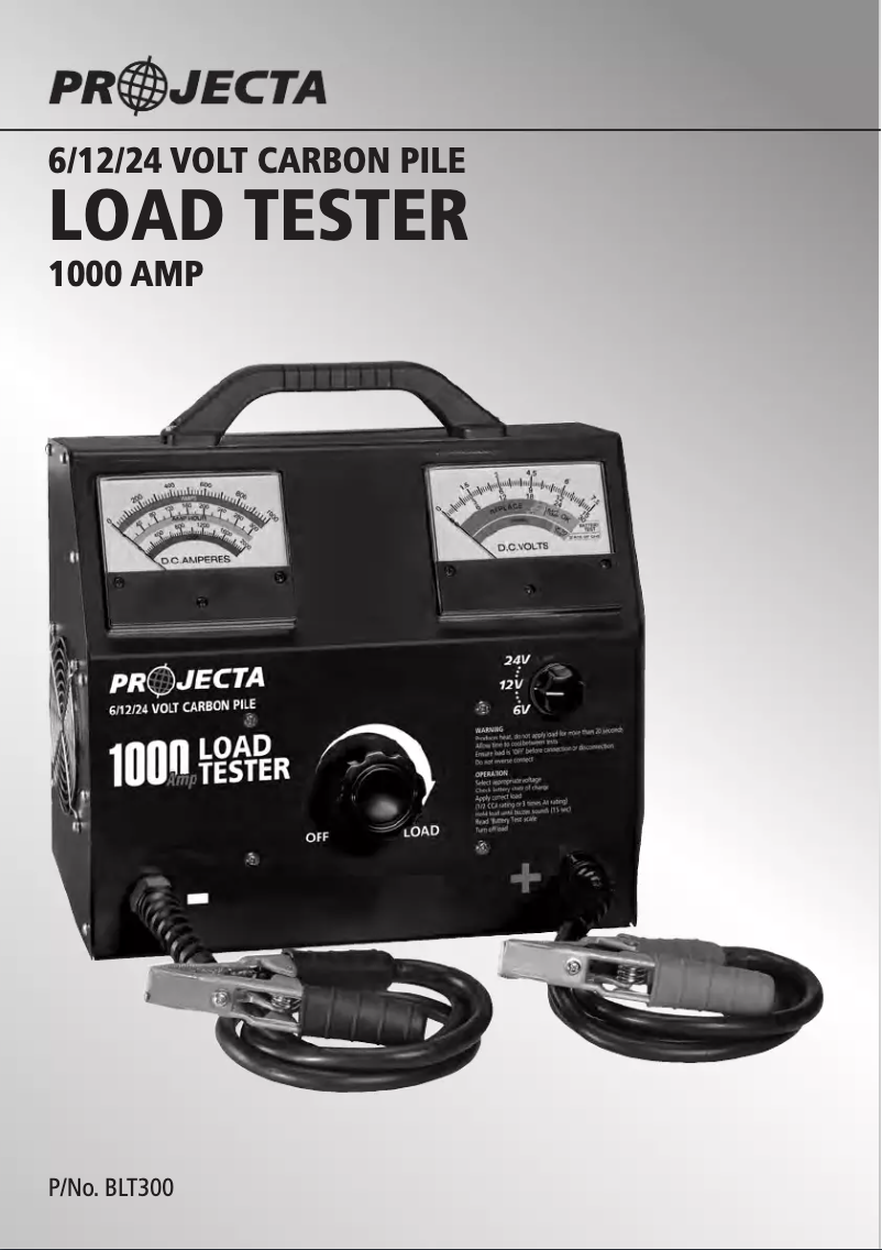 Page 1 of the manual User Manual Projecta BLT300