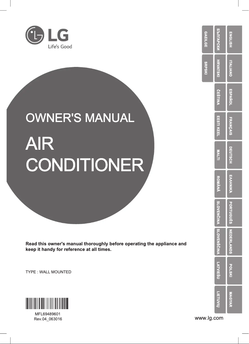 Page 1 of the manual User Manual LG PM18EP